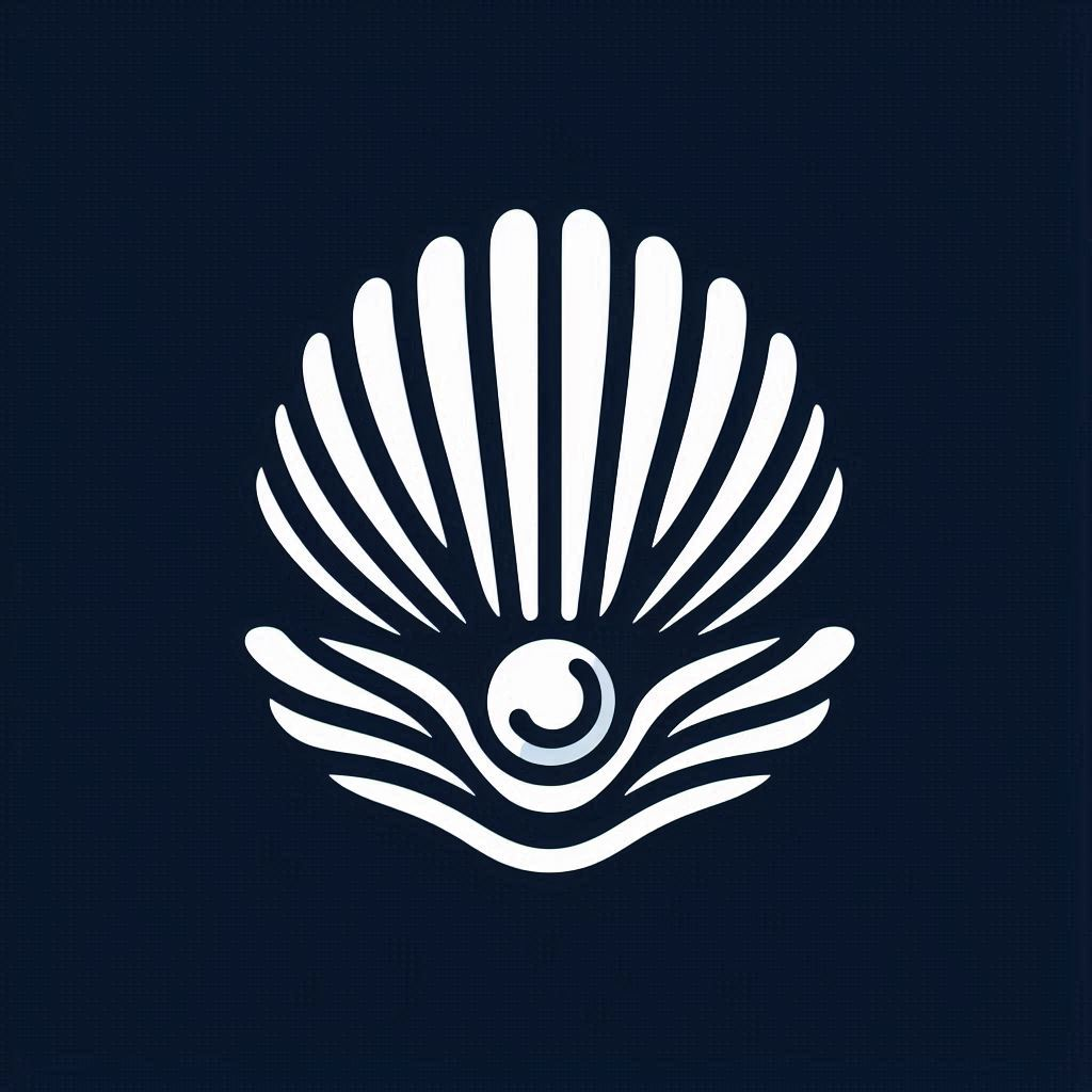 Oyster and pearl logo